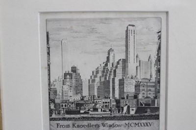 Lot 153 - John Taylor Arms 1887-1953 American etching 'From Knoedlers Window' signed in pencil and number IV