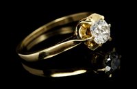 Lot 787 - Diamond single stone ring, the cushion-shape...