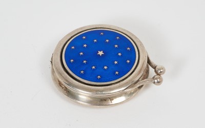 Lot 373 - Silver and blue guilloché enamel box with star decoration