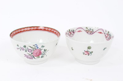Lot 281 - 18th century Chelsea porcelain fluted tea bowl and saucer and two other English tea bowls