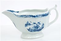 Lot 204 - 18th century Worcester blue and white sauce...