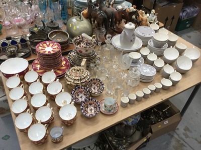 Lot 621 - Royal Doulton Frost pine ceramics, cut glass and Victorian tea set