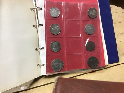 Lot 523 - G.B./Ancients - A coin album containing G.B. milled silver, copper, hammered silver and Ancient Roman coins (Qty)