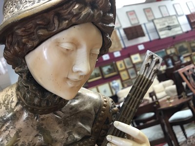 Lot 712 - Louis Robert Carrier-Belleuse (1848-1914) bronze and ivory figure titled ‘Melodie’, signed