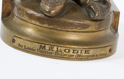 Lot 712 - Louis Robert Carrier-Belleuse (1848-1914) bronze and ivory figure titled ‘Melodie’, signed