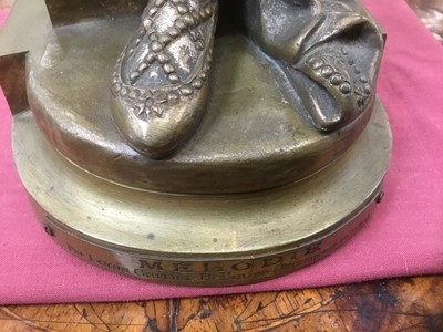 Lot 712 - Louis Robert Carrier-Belleuse (1848-1914) bronze and ivory figure titled ‘Melodie’, signed
