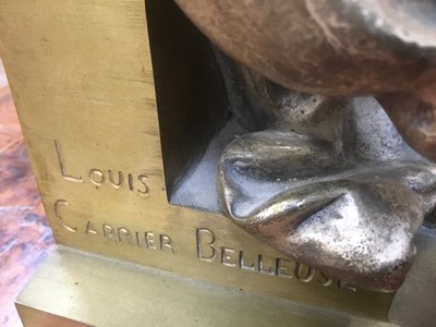 Lot 712 - Louis Robert Carrier-Belleuse (1848-1914) bronze and ivory figure titled ‘Melodie’, signed