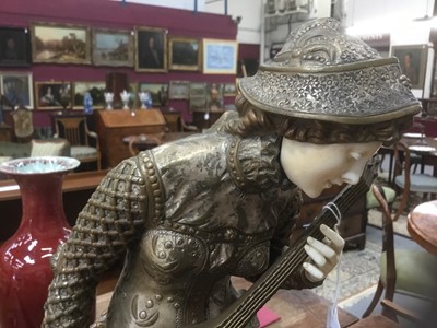 Lot 712 - Louis Robert Carrier-Belleuse (1848-1914) bronze and ivory figure titled ‘Melodie’, signed