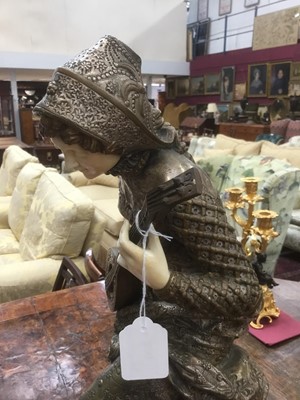 Lot 712 - Louis Robert Carrier-Belleuse (1848-1914) bronze and ivory figure titled ‘Melodie’, signed