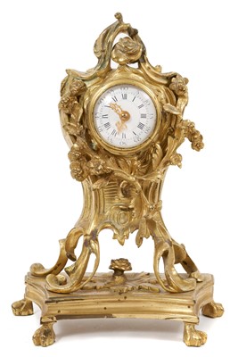 Lot 604 - 19th century French gilt cartel clock