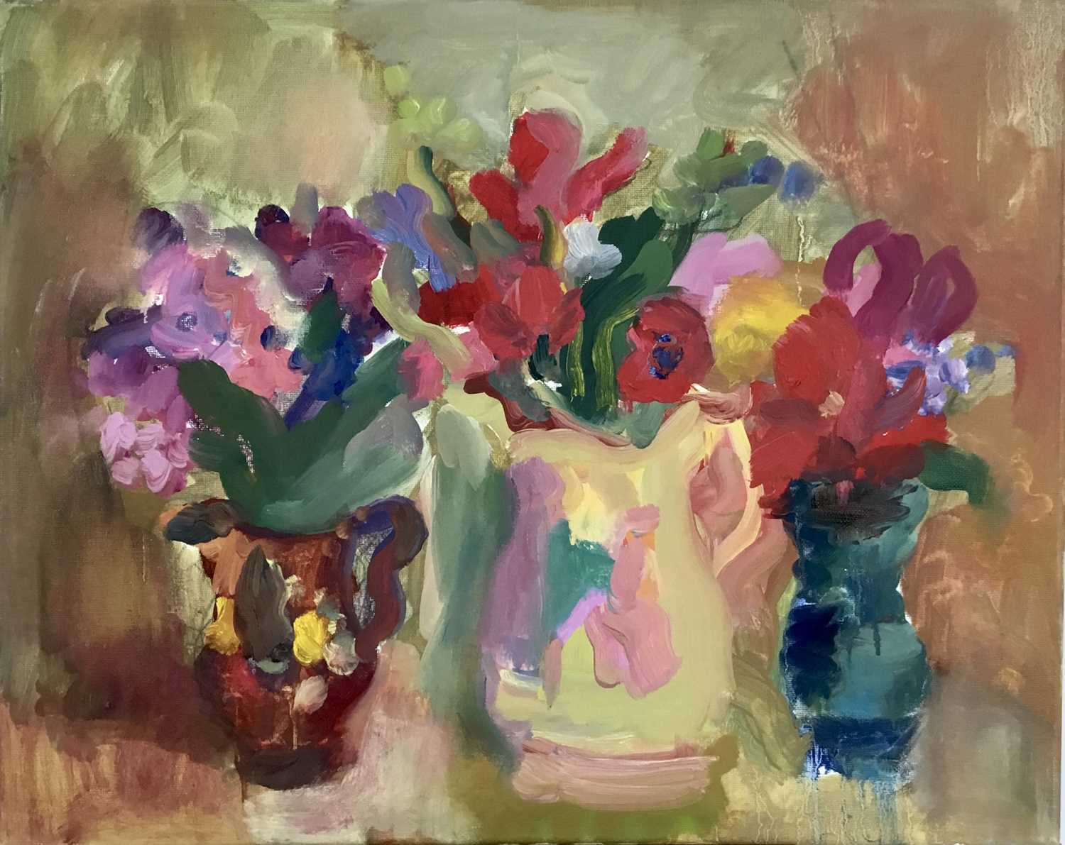 Lot 137 - Annelise Firth (b.1961) oil on canvas - still life, signed and dated 2022 verso, 50.5cm x 40.5cm