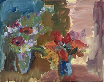 Lot 138 - Annelise Firth (b.1961) oil on canvas - ‘Fully opened tulip’, signed and dated 2022 verso, 50.5cm x 40.5cm