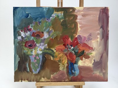 Lot 230 - Annelise Firth (b.1961) oil on canvas - ‘Fully opened tulip’, signed and dated 2022 verso, 50.5cm x 40.5cm