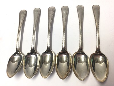Lot 230 - Set of six Victorian silver Desert spoons, (Edinburgh 1873), maker MacKay and Chisholm, all at 6oz