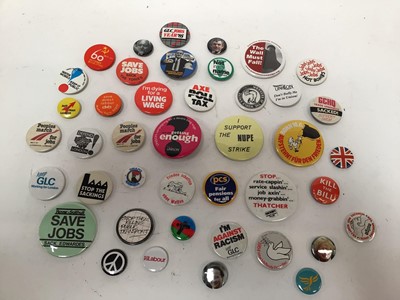 Lot 2649 - Collection of vintage political badges c.1980s