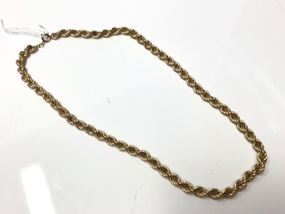 Lot 261 - 9ct yellow gold rope twist necklace