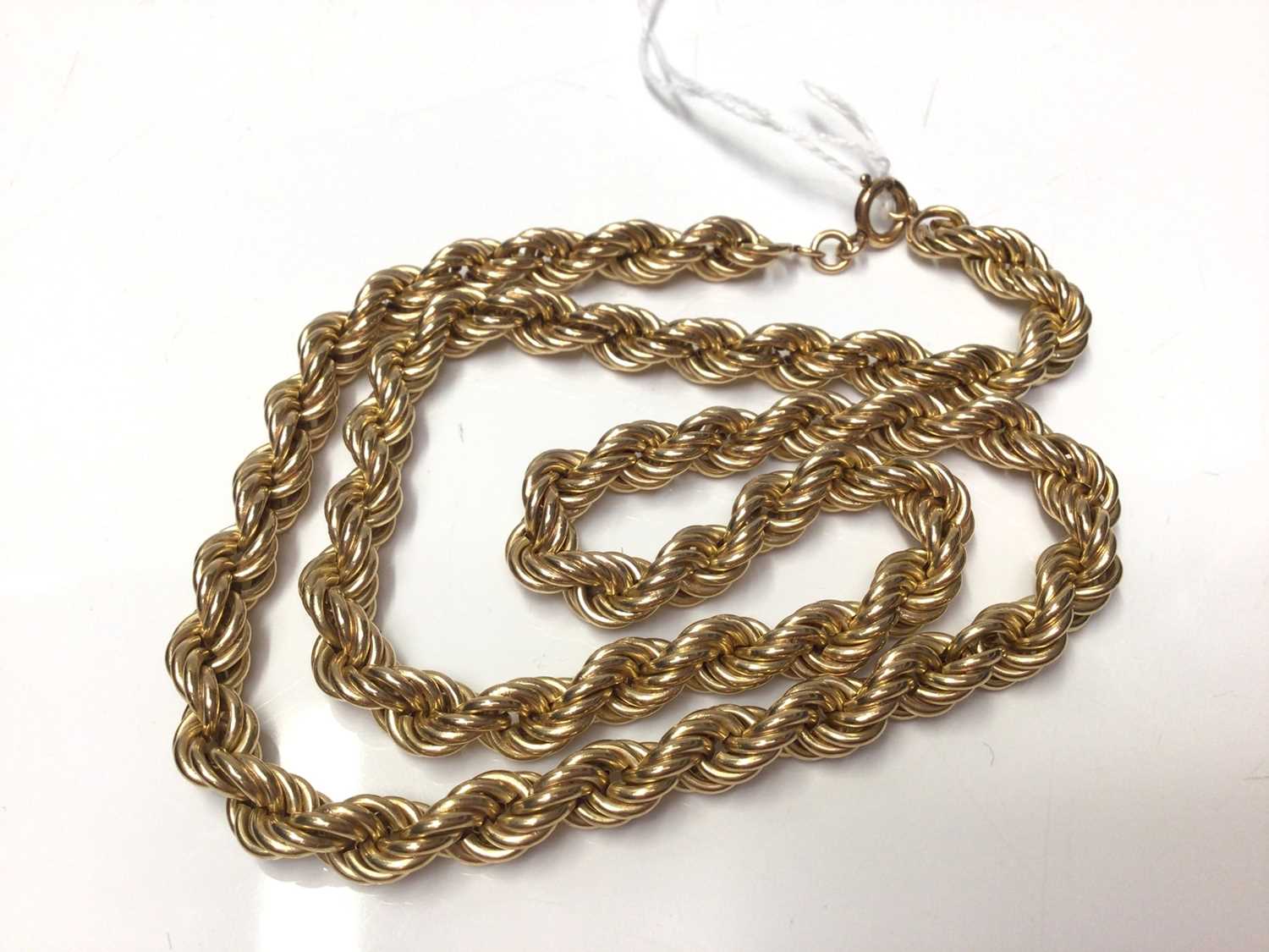 Lot 261 9ct yellow gold rope twist necklace
