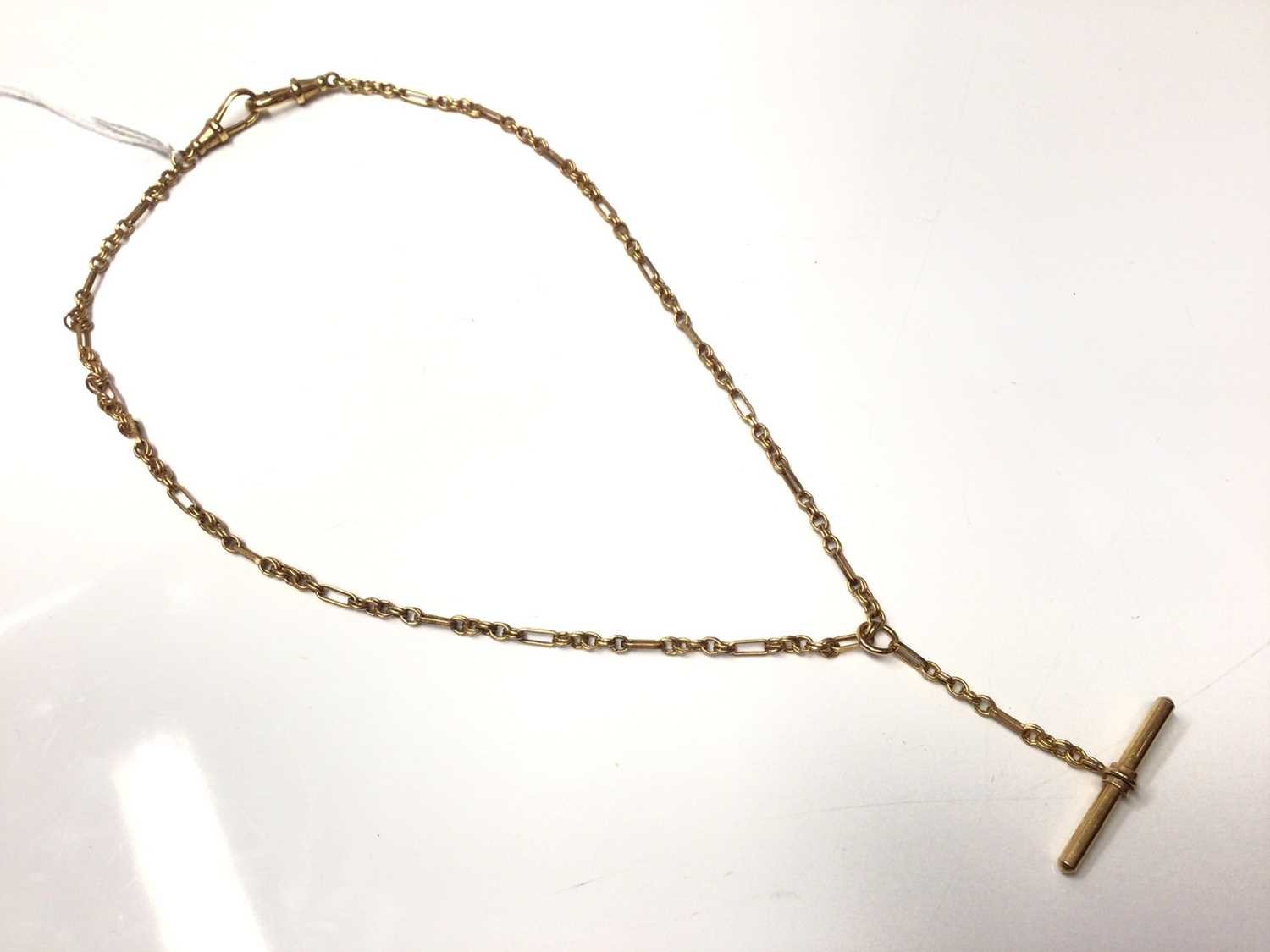 Lot 262 - 9ct yellow gold watch chain/necklace