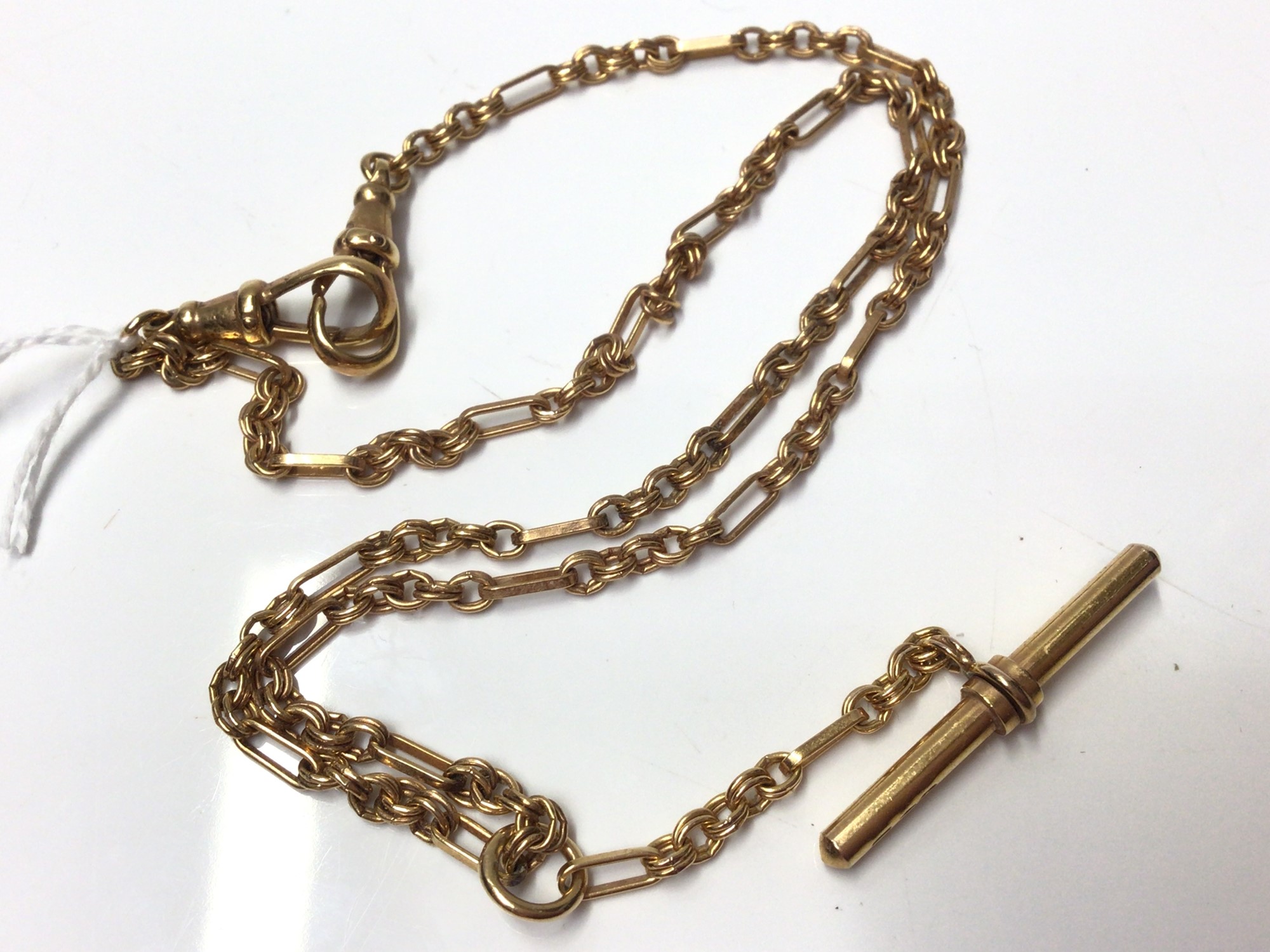 Lot 262 9ct yellow gold watch chain/necklace