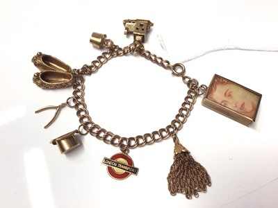 Lot 263 - 9ct gold charm bracelet