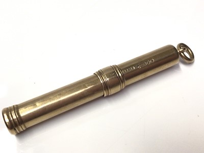 Lot 233 - 9ct gold propelling pencil, (London 1913), maker Goldsmiths & Silversmiths Company Ltd, 10.6 grams