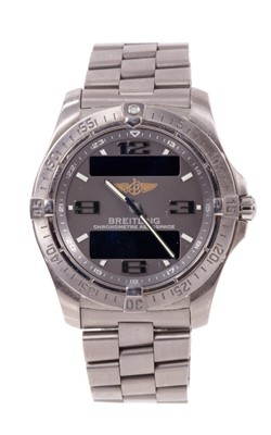 Lot 646 - Gentleman's Breitling Chronometre Aerospace Avantage Titanium wristwatch, reference E79362, serial number 1044347, in box with extra links and original warranty dated 31st December 2007.