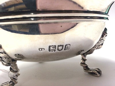 Lot 256 - Edwardian silver sugar bowl, raised on three feet, (London 1903), maker Frederick William Hentsch, 13.5cm in diameter, all at 8.2oz
