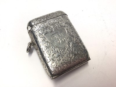 Lot 260 - Unusual Edwardian silver vesta case with hinged portrait frames to the front and rear, (Chester 1907), maker Smith & Bartlam, 5.7cm in length
