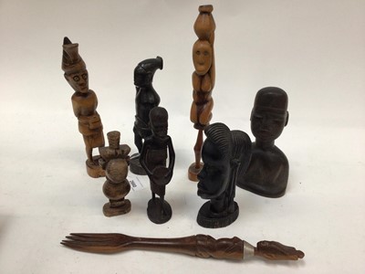 Lot 2660 - Group of carved African figures