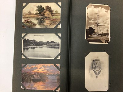 Lot 1495 - Tall album of Military postcards, early HMS Ganges, Nazi, WW1, Submarines (approx 200)