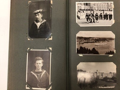 Lot 1495 - Tall album of Military postcards, early HMS Ganges, Nazi, WW1, Submarines (approx 200)