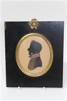 Lot 831 - English School (circa 1810), silhouette on...