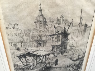 Lot 260 - Constance Mary Pott (1862-1930) etching - port scene, signed in pencil