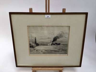 Lot 270 - Norman Wilkinson (1878-1971) etching - the Calais packet, signed