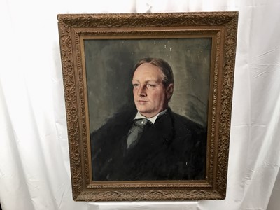 Lot 206 - Late 19th/early 20th century oil on canvas - portrait of a gentleman signed indistinctly top right