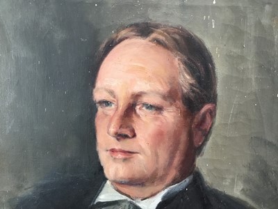Lot 206 - Late 19th/early 20th century oil on canvas - portrait of a gentleman signed indistinctly top right