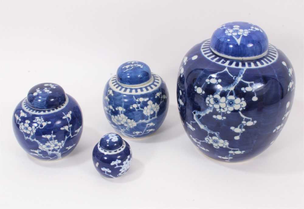 Lot 88 - Large Chinese ginger jar and three small