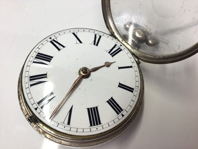 Lot 284 - George IV silver pair cased pocket watch, (London 1827), movement numbered 7467.