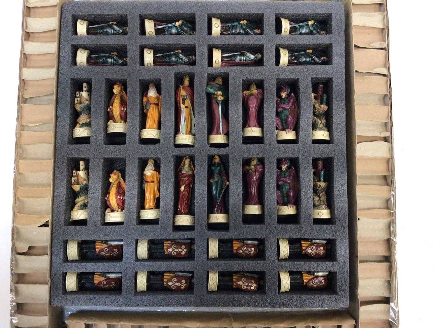 Lot 2704 - Turned chess set together with two novelty chess sets