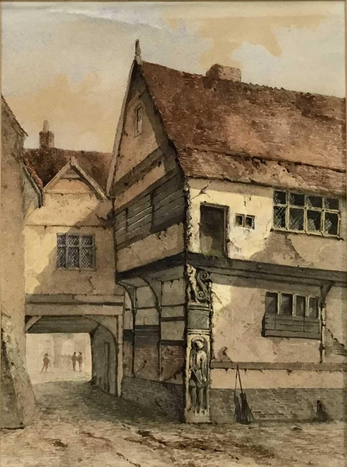 Lot 209 - Edward Pococke (1843-1901) watercolour, Fore Street, Ipswich, 32cm x 24cm, in glazed gilt frame