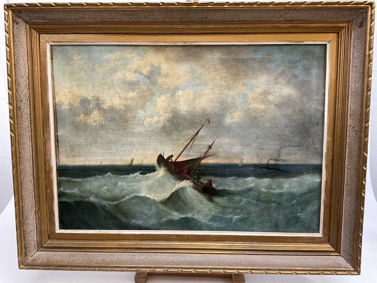 Lot 135 - Continental School, oil on canvas, Marine scene, indistinctly signed and dated 1880