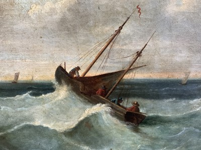 Lot 215 - Continental School, oil on canvas, Marine scene, indistinctly signed and dated 1880