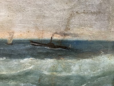 Lot 215 - Continental School, oil on canvas, Marine scene, indistinctly signed and dated 1880