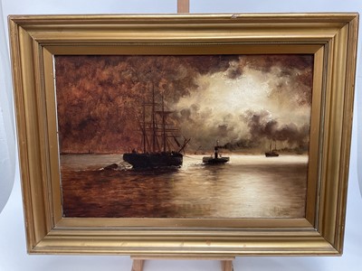 Lot 216 - Attributed to Edward Fletcher (1857-1945), oil on canvas, Marine
