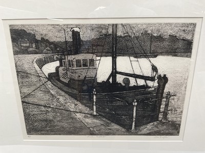 Lot 224 - Charles Bartlett (1921-2014), etching - Old Drifter
