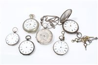 Lot 823 - Six various pocket Watcheses - to include five...