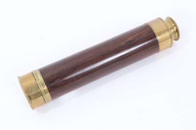 Lot 844 - Victorian lacquered brass and coromandel wood three draw telescope