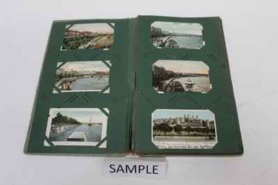 Lot 1400 - Postcards in six albums plus some loose.  Many early 1900's undivided back postcards both GB and World