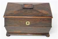 Lot 873 - William IV Regency rosewood tea caddy with...