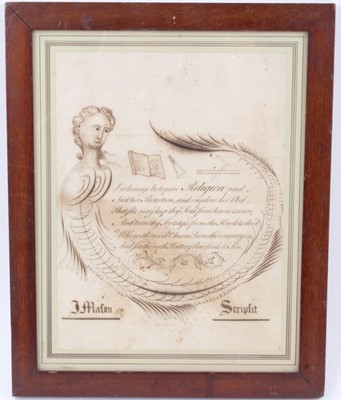 Lot 196 - Late 18th century pen work drawing exercise